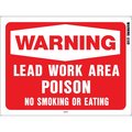 Hy-Ko Warning Lead Work Area Sign 8.5" x 12", 10PK A20647
